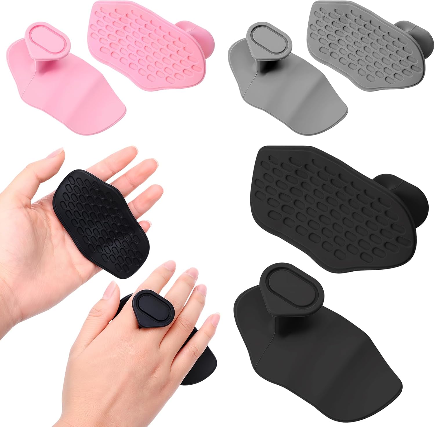 Anti-Slip Workout Grips, 6Pcs Ergonomic Rubber Hand Protector Gloves for Strength Training and Exercise,Weight Lifting,Dumbbell,Deadlift,Bar Pad Pull up Grippers